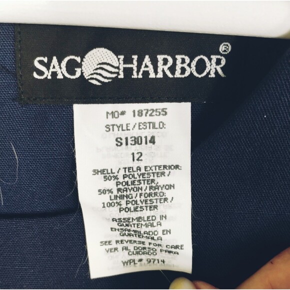 Sag Harbor Dress Women's 12 Sleeveless Back Zip Sheath Career Office Navy Lined - Picture 10 of 11